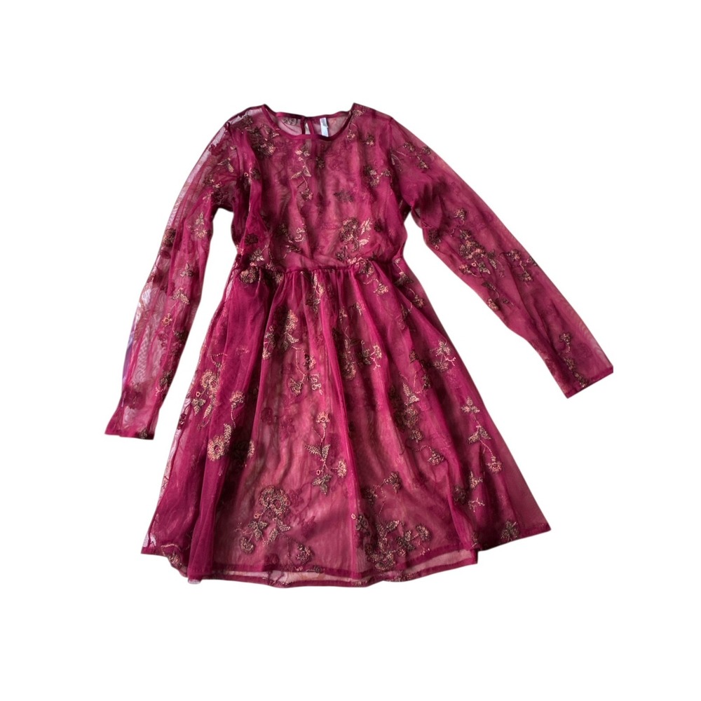 Xhilaration Sheer Embroidered Mini Dress Fairycore Romantic Gothic Size L